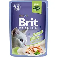 Влажный корм для котов пауч филе форели в желе Brit Premium Cat pouch 85 г