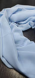 Шарф палантин жіночий шовковий однотонний колір блакитний,Шарф на голову в храм на Хрестини Весільний святковий, фото 6