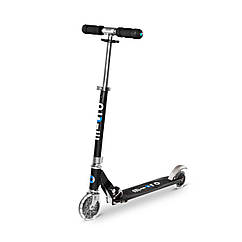 Дитячий Самокат MICRO серії Sprite LED складний – Чорний SA0225