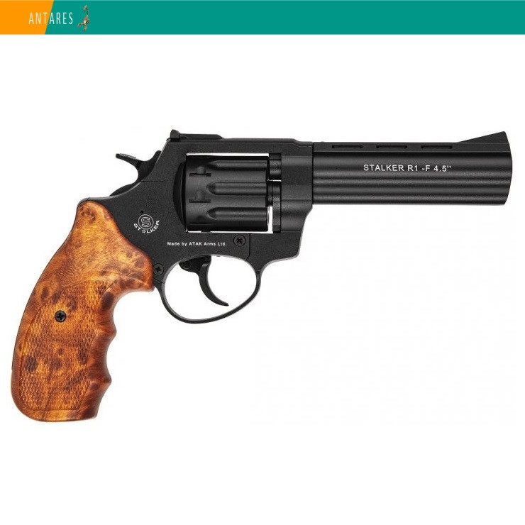 Револьвер під патрон Флобера Stalker 4.5" коричнева рукоятка під дерево (ST45W) 170 м/с