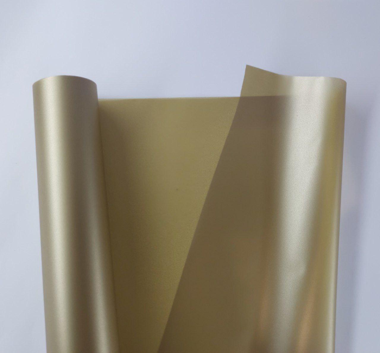 Калька флористична плівка в рулоні золота матова однотонна 65-70см*8-9 м