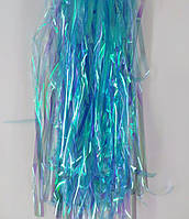 Декоративная шторка из дождика для фотозоны перламутровая голубая, 100х200 см