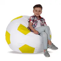 Крісло-м'яч Білий з жовтим Дитячий 70х70