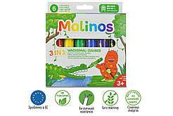 Воскові олівці Malinos Wachsmal-Zauber 6 шт (3 в 1)