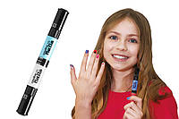 Дитячий лак-олівець для нігтів Malinos Creative Nails на водній основі (2 кольори Білий + Блакитний)