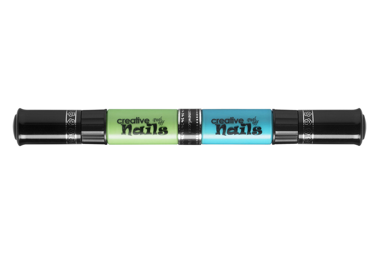 Дитячий лак-олівець для нігтів Malinos Creative Nails на водній основі (2 кольори Морський хвилі + Соковитий блакитний)
