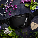 Стильна Бананка наплічна жіноча з екошкіри, Бананка чорна жіноча, фото 3