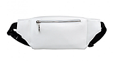 Жіноча поясна сумка бананка з екошкіри біла, фото 6
