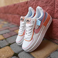 Кроссовки женские Nike Air Force 1 Shadow летние, кожаные найк аир форс шедоу, найки, белые эир форс 37