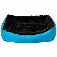 Лежанка для собак Milord JELLYBEAN XL 95*70*22 см (голубой/черный)
