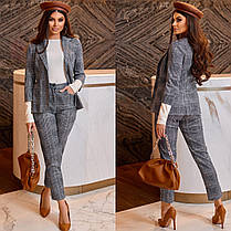 Костюм брючний клітка з піджаком, фото 2