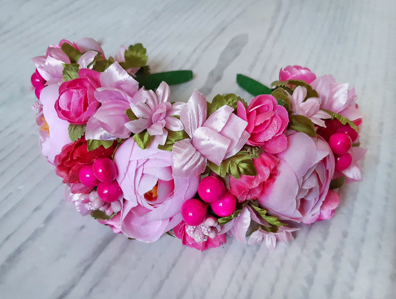 Обруч для волосся Галичанка рожевий, фото 1