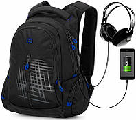 Рюкзак шкільний з USB підлітковий для хлопчика на 5-11 клас SkyName 90-128B