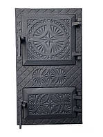 Печная дверца спаренная "Вікторія" 505х290мм КРАШЕНАЯ