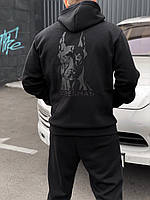 Спортивный черный костюм doberman с капюшоном | доберман лого