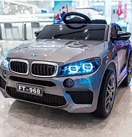 Детский электромобиль джип BMW X6 серый