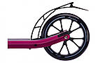 Самокат Maraton Delta рожевий передній амортизатор і ручний гальм, з ліхтарем і підстаканником, фото 2