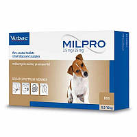 Милпро (Milpro) таблетки от гельминтов для щенков и мелких пород собак 0,5 10 кг, 1 таблетка