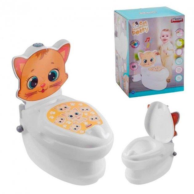 Дитячий горщик унітаз Pilsan спинка знімний горщик тримач для паперу звуки води підсвічування