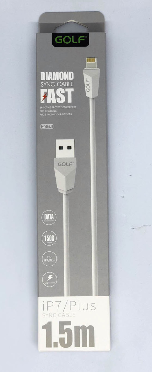 Кабель GOLF GC-27 Lightning 1.5м для зарядки та передачі даних для пристроїв Apple BF