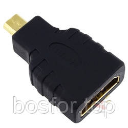 Перехідник HDMI F micro HDMI M для підключення смартфонів планшетів камер і телевізорів до 4K 15 см чорний BF