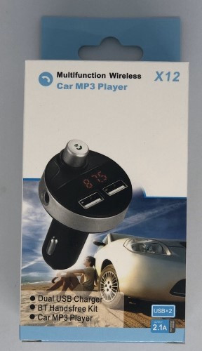 FM модulator X12 Bluetooth для автомобіля з зарядкою та інструкцією кольорова коробка BF