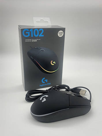 Миша Logitech G102 USB ігрова RGB 8000dpi 6 кнопок для Windows та macOS 85г BF, фото 1