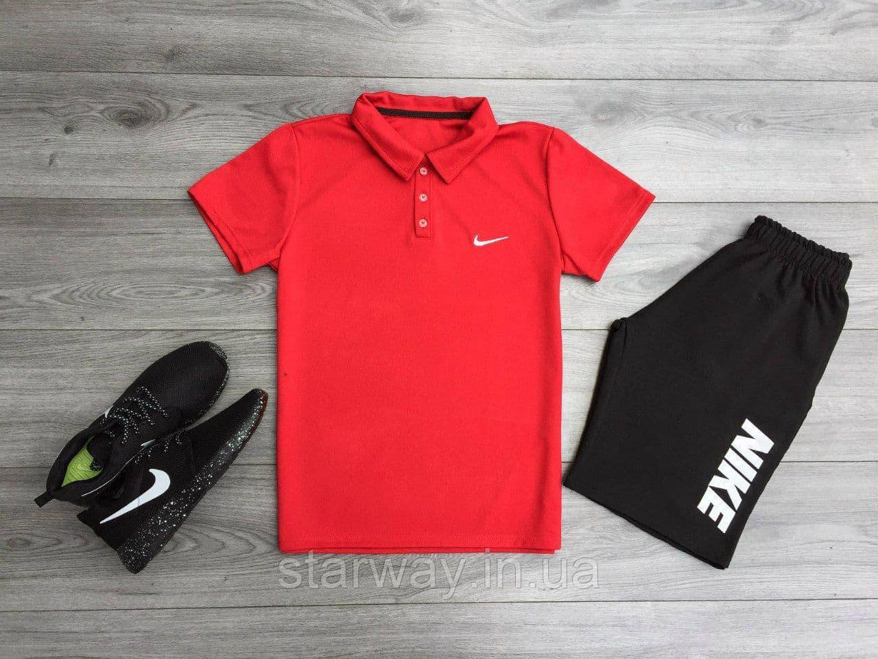 Комплект футболки поло та шорти Nike логотип принт <unk> стильна теніска