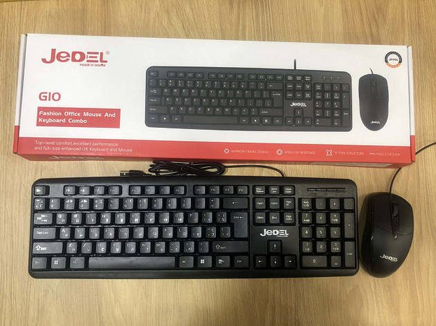 Клавіатура і миша дротові JEDEL COMBO G10 для ПК з ергономічним дизайном і стандартною розкладкою BF, фото 1