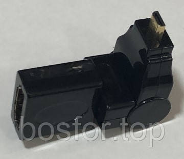 Перехідник HDMI F micro HDMI M 360 градусів для підключення пристроїв 4K 1080p BF, фото 1