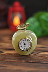 Яблуко з натурального каменю онікс з годинником, 5.5 см