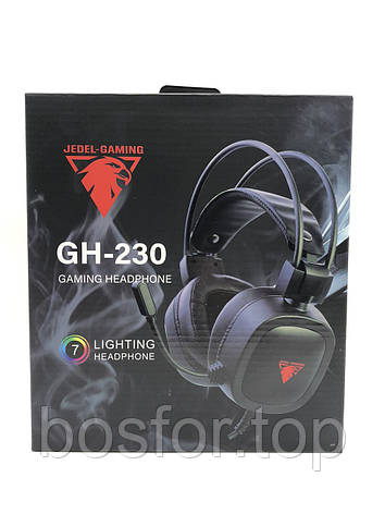 Ігрові дротові навушники JEDEL GH230 з мікрофоном 360 градусів шумоподавлення для ПК та ноутбуків BF, фото 3
