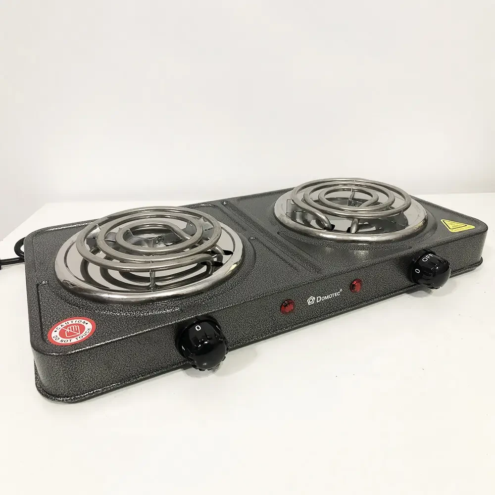 Спіральна електроплита двоконфоркова настільна 2000ВТ Domotec MS-5802 Настільна електроплита компактна, фото 1