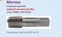 Мітчик Rc 1/4" конічний трубний Р6М5