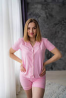 Піжама жіноча, Комплект  для дому та сну шорти та футболка рожева