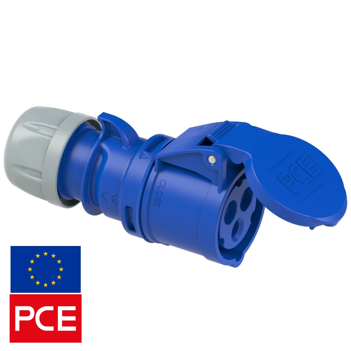 Розетка кабельна PCE 213-6 IP44 2P+PE 16A 230V (силова), фото 1