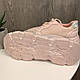Якісні жіночі кросівки спортивні рожеві кеди пудрові відбивні вставки 38 розмір 23 см, фото 9