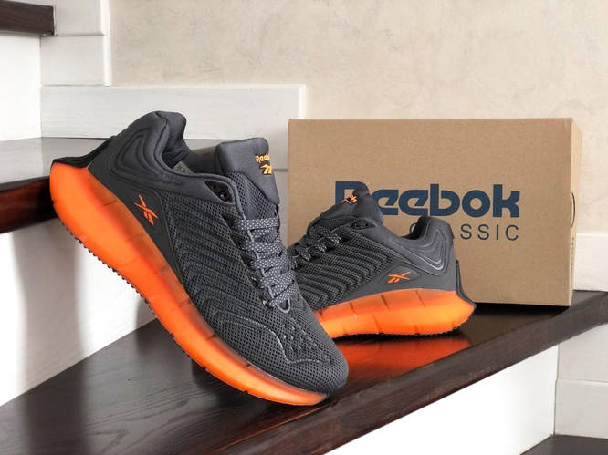 Купить Кроссовки мужские Reebok Zig Kinetica Рибок Серые с оранжевым ...