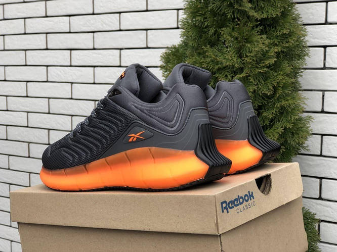 Купить Кроссовки мужские Reebok Zig Kinetica Рибок Серые с оранжевым ...