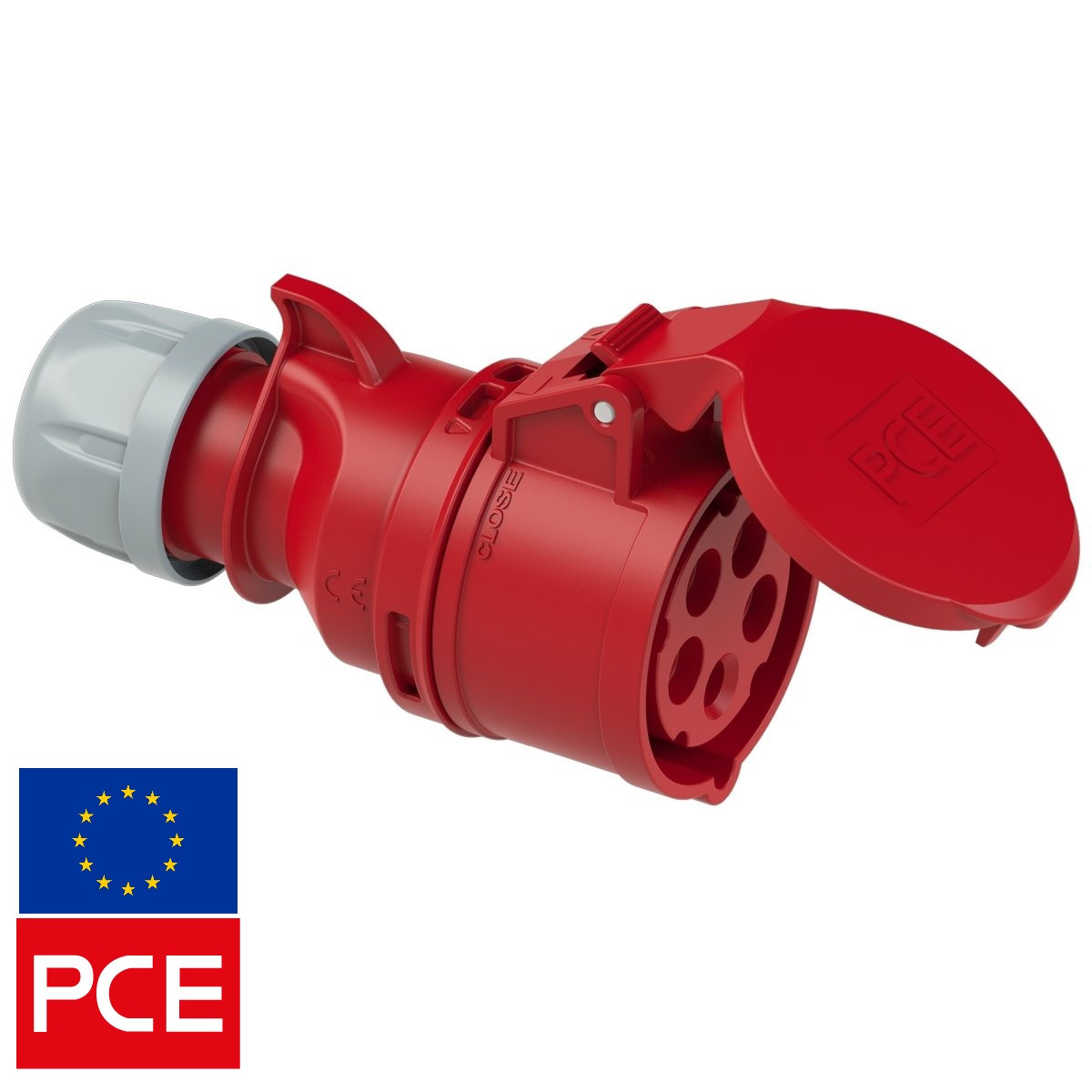 Розетка кабельна PCE 215-6 IP44 3P+N+PE 16A 400V (силова), фото 1