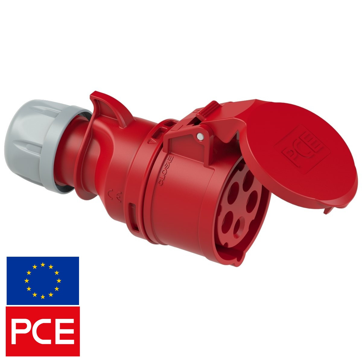 Розетка кабельна PCE 225-6 IP44 3P+N+PE 32A 400V (силова), фото 1