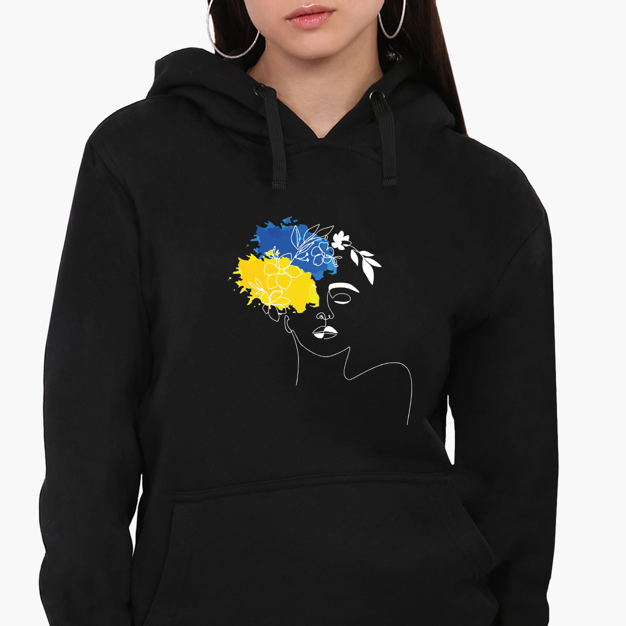 Худі жіночий Ім'я її - Україна (Her name - Ukraine) Кенгуру  Чорний