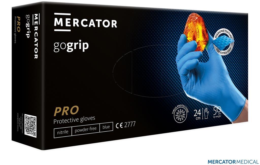 Рукавички нітрилові сині MERCATOR MEDICAL Польща RMM-PGRIPGO B