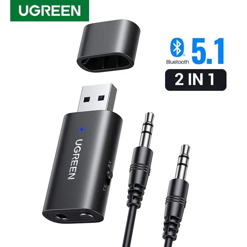 Автомобільний приймач Bluetooth UGREEN CM523 Bluetooth 5.1 AUX 3.5 мм 2 в 1, фото 1