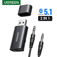 Автомобильный Bluetooth-приемник UGREEN CM523 Bluetooth 5.1 AUX 3.5 мм 2 в 1