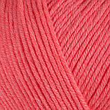 Gazzal BABY COTTON (Газзал Бейбi Котон) № 3460 кораловий неон (Пряжа бавовняна, нитки для в'язання), фото 2