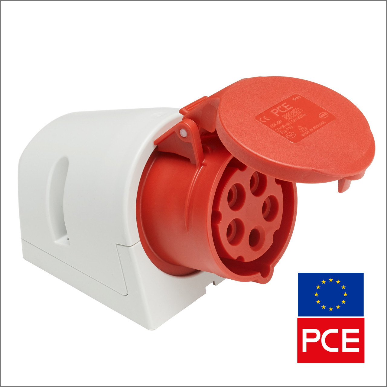 Розетка настінна PCE 115-6 IP44 3P+N+PE 16A 400V (силова), фото 1