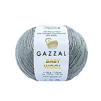 Gazzal BABY WOOL (Газзал Бейби Вул) № 818 серый (Шерстяная пряжа, нитки для вязания)