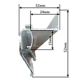 Профіль алюмінієвий для натяжних стель - чорний, парящий № 5 (аналог ГХ). Довжина профіля 2.5 м., фото 4