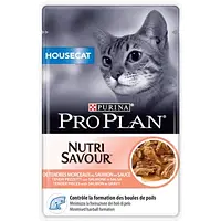 PRO PLAN HOUSECAT Про план хаускет для домашних кошек с лососем в соусе, 85 гр
